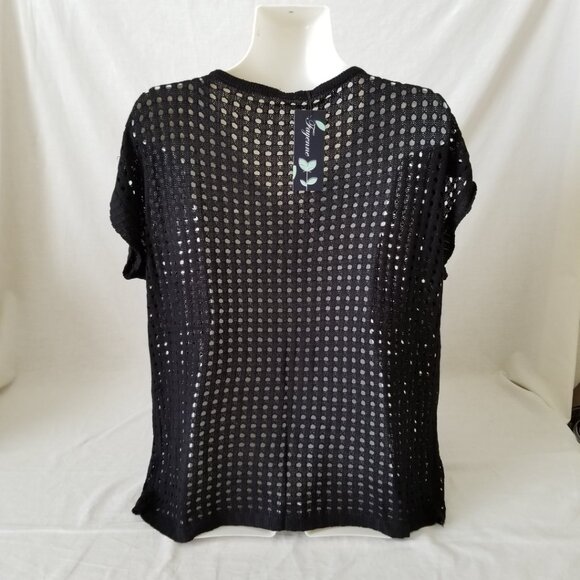 NWT! Open Knit See-through Top Cover-up with Scoop Neckline - Medium - Picture 4 of 7